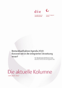 Bestandsaufnahme Agenda 2030: Kommen wir in der integrierten Umsetzung voran?