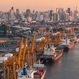 Photo: Trade harbour with containers from above, Resarch Programme "Transformation of Economic and Social Systems"