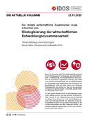 Ökologisierung der wirtschaftlichen Entwicklungszusammenarbeit 