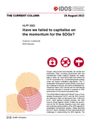 Have we failed to capitalise on the momentum for the SDGs? 