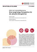 Eine langfristige Perspektive für die aktuelle Energiekrise