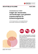 Folgen der stockenden Verhandlungen zum globalen Anpassungsziel für Entwicklungsländer