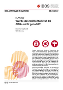 Wurde das Momentum für die SDGs nicht genutzt? 