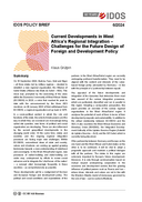 Current developments in West Africa’s regional integration: challenges for the future design of foreign and development policy