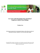 Rural shadow wages and youth agricultural labor supply in Ethiopia: evidence from farm panel data