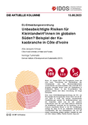 Unbeabsichtigte Risiken für Kleinlandwirt*innen im globalen Süden? Beispiel der Kakaobranche in Côte d'Ivoire