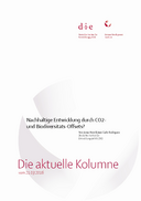 Nachhaltige Entwicklung durch CO2- und Biodiversitäts-Offsets?