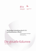 Nachhaltige Entwicklung durch CO2- und Biodiversitäts-Offsets?