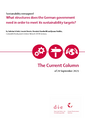 What structures does the German government need in order to meet its sustainability targets?