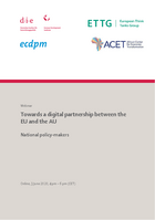 Cover: Programme Webinar “Towards a digital partnership between the EU and the AU: National Policy-Makers”