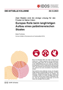 Europas Rolle beim langfristigen Aufbau eines palästinensischen Staates