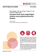 Europas Rolle beim langfristigen Aufbau eines palästinensischen Staates