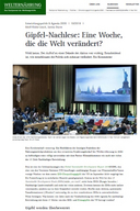 Gipfel-Nachlese: eine Woche, die die Welt verändert?