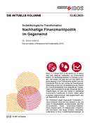 Nachhaltige Finanzmarktpolitik im Gegenwind