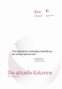 2030 Agenda für nachhaltige Entwicklung – wie relevant wird sie sein?