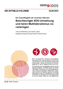 Beschleunigte SDG-Umsetzung und fairen Multilateralismus voranbringen