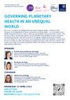 Cover: Programme "Virtual Event Governing Planetary Health in an Unequal World"