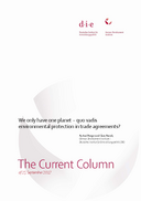 We only have one planet – quo vadis environmental protection in trade agreements?