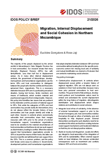 Migration, internal displacement and social cohesion in northern Mozambique