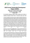 Cover: Invitation "2020 Europe Sustainable Development Report"
