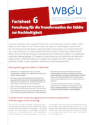 Factsheet 6: Forschung für die Transformation der Städte zur Nachhaltigkeit