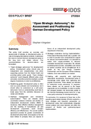 “Open strategic autonomy”: an assessment and positioning for German development policy