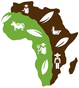 Logo: Sustainable Landmanagement Africa - repräsentiert durch den Umriss Afrikas in landwirtschaftlichen Farben (grün, braun).