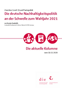 Die deutsche Nachhaltigkeitspolitik an der Schwelle zum Wahljahr 2021