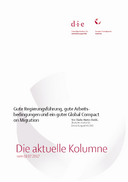 Gute Regierungsführung, gute Arbeitsbedingungen und ein guter Global Compact on Migration