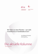 Wir haben nur einen Planeten – quo vadis Umweltschutz in Handelsabkommen?