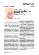 Die Republik Senegal am politischen Wendepunkt: zum Amtsantritt von Staatspräsident Faye