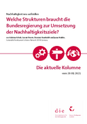 Welche Strukturen braucht die Bundesregierung zur Umsetzung der Nachhaltigkeitsziele?