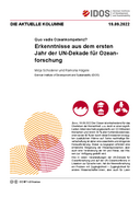 Erkenntnisse aus dem ersten Jahr der UN-Dekade für Ozeanforschung
