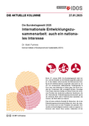 Internationale Entwicklungszusammenarbeit: auch ein nationales Interesse
