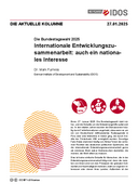 Internationale Entwicklungszusammenarbeit: auch ein nationales Interesse