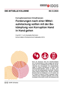 Forderungen nach einer Mittelaufstockung sollten mit der Bekämpfung von Korruption Hand in Hand gehen