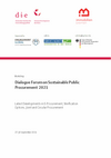Cover: Programm  "Dialogforum zu Nachhaltiger öffentlicher Beschaffung – Neueste Entwicklungen in den Bereichen E-Beschaffung, Nachweisoptionen sowie gemeinsame und zirkuläre Beschaffung" 