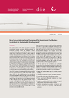 Cover:  "How can an international framework for investment facilitation contribute to sustainable development?", Berger, Axel / Sebastian Gsell, Briefing Paper 15/2019 