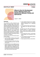 Where to now for development policy? Between niche and mainstream, between charity and self-interest
