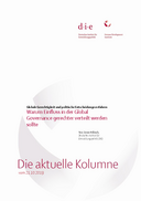 Warum Einfluss in der Global Governance gerechter verteilt werden sollte