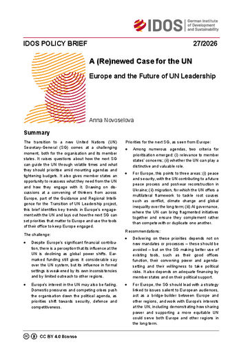 A (re)newed case for the UN: Europe and the future of UN leadership