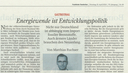 Energiewende ist Entwicklungspolitik
