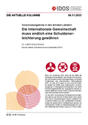 Die Internationale Gemeinschaft muss endlich eine Schuldenerleichterung gewähren