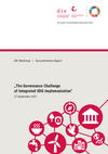 Cover: Documentation Report The Governance Challenge of Integrated SDG Implementation 27 September 2021