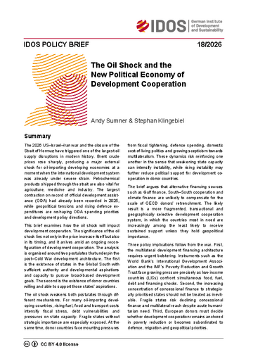The oil shock and the new political economy of development cooperation