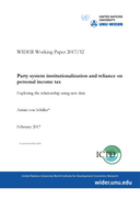 Party system institutionalization and reliance on personal income tax: exploring the relationship using new data