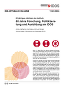 60 Jahre Forschung, Politikberatung und Ausbildung am IDOS