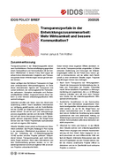 Transparenzportale in der Entwicklungszusammenarbeit: Mehr Wirksamkeit und bessere Kommunikation?