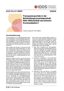 Transparenzportale in der Entwicklungszusammenarbeit: Mehr Wirksamkeit und bessere Kommunikation?