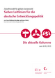 [Translate to English:] Cover: Sieben Leitlinien für die deutsche Entwicklungspolitik von Hornidge, Anna-Katharina / Imme Scholz (2021), Die aktuelle Kolumne vom 10.05.2021